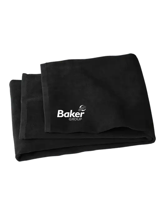 Black Beach Towel w/Baker Group Logo