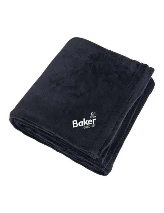 Mountain Lodge Black Blanket w/Baker Group Logo