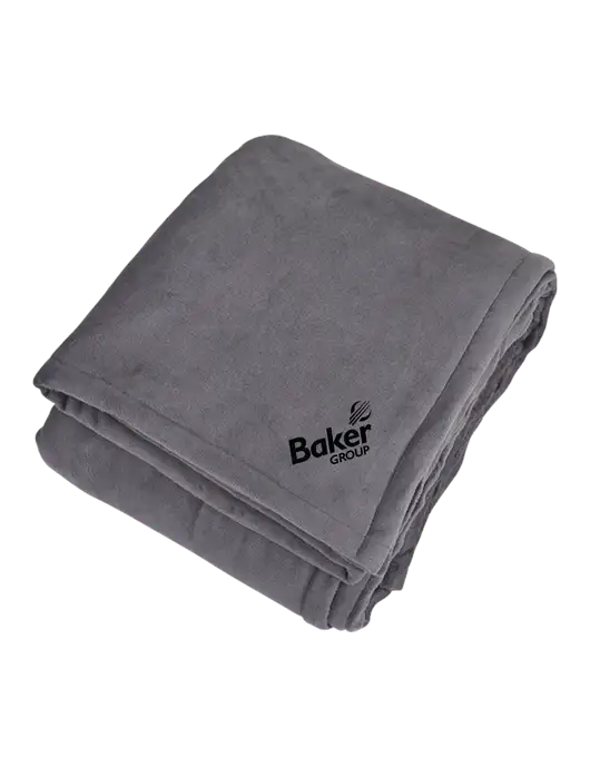 Mountain Lodge Hearth Grey Blanket  w/Baker Group Logo