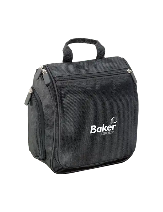 Hanging Black Toiletry Kit w/Baker Group Logo