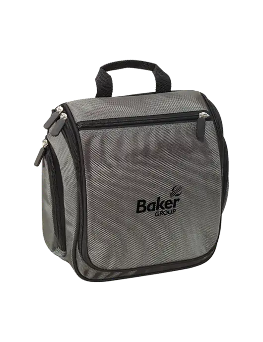 Hanging Deep Smoke Toiletry Kit  w/Baker Group Logo