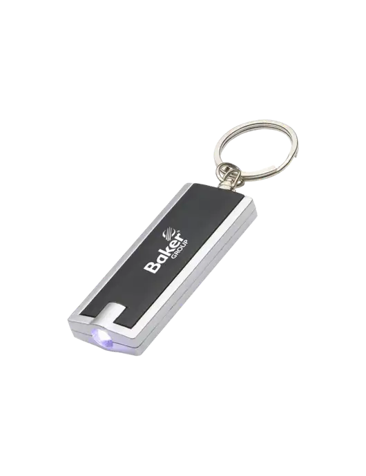 Simple Touch Black LED Keychain w/Baker Group Logo