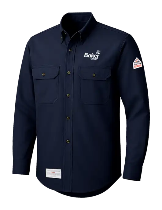 Bulwark Navy EXCEL FR ComforTouch Dress Uniform Shirt w/Baker Group Logo