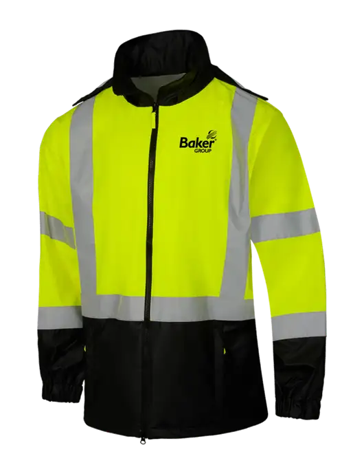 CornerStone Safety Yellow ANSI 107 Class 3 Safety Windbreaker w/Baker Group Logo
