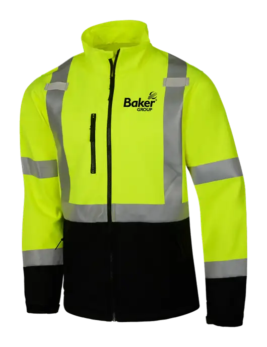 CornerStone Safety Yellow ANSI 107 Class 3 Soft Shell Jacket w/Baker Group Logo