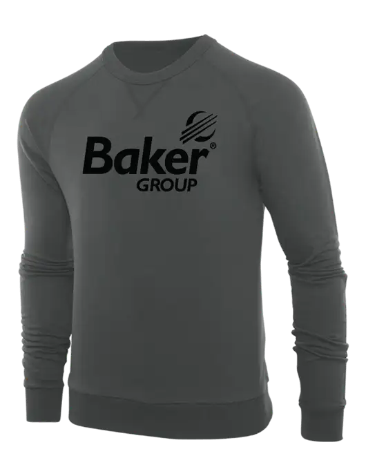 Allmade Charcoal Grey Organic French Terry Crewneck Sweatshirt w/Baker Group Logo