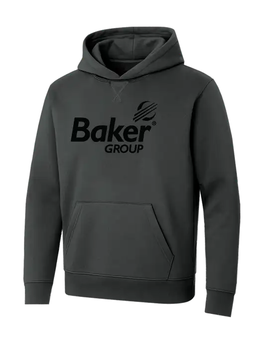 Allmade Charcoal Grey Organic French Terry Pullover Hoodie w/Baker Group Logo