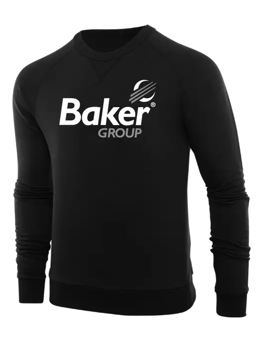 Allmade Deep Black Organic French Terry Crewneck Sweatshirt w/Baker Group Logo