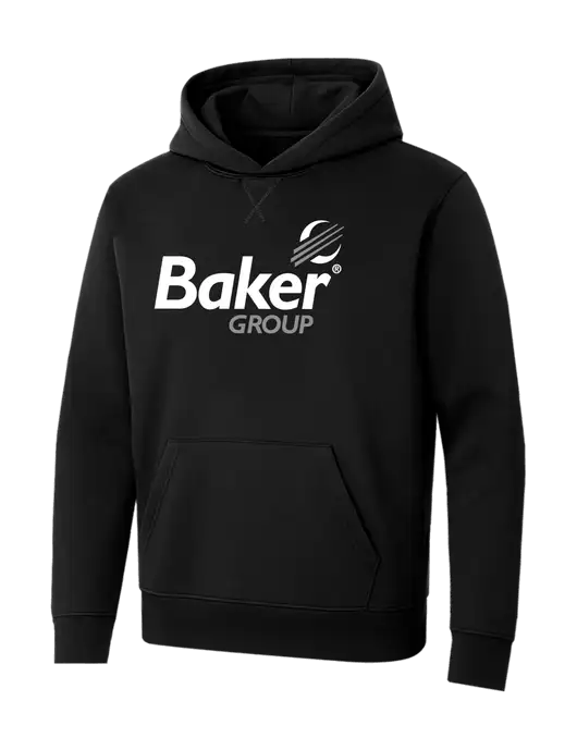 Allmade Deep Black Organic French Terry Pullover Hoodie w/Baker Group Logo