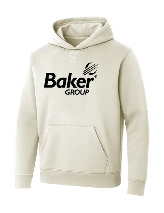 Allmade White Sand Organic French Terry Pullover Hoodie w/Baker Group Logo