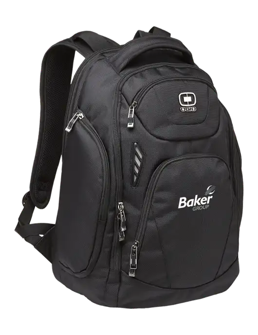 OGIO Black Mercur Laptop Backpack w/Baker Group Logo