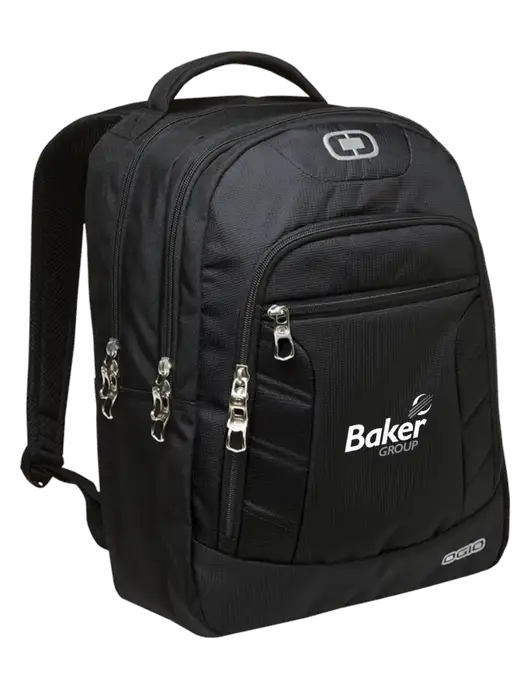OGIO Black/Silver Colton Laptop Backpack
 w/Baker Group Logo