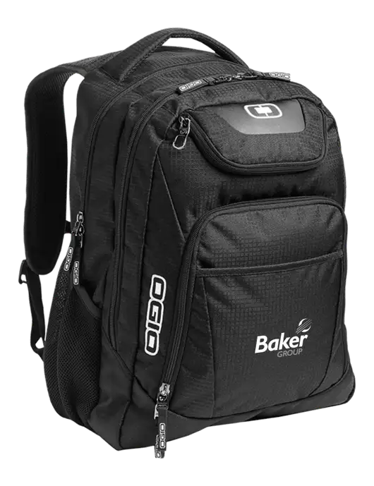 OGIO Black/Silver Excelsior Laptop Backpack w/Baker Group Logo