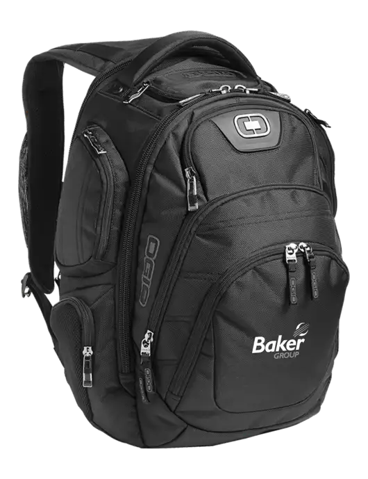 OGIO Black Stratagem Laptop Backpack w/Baker Group Logo